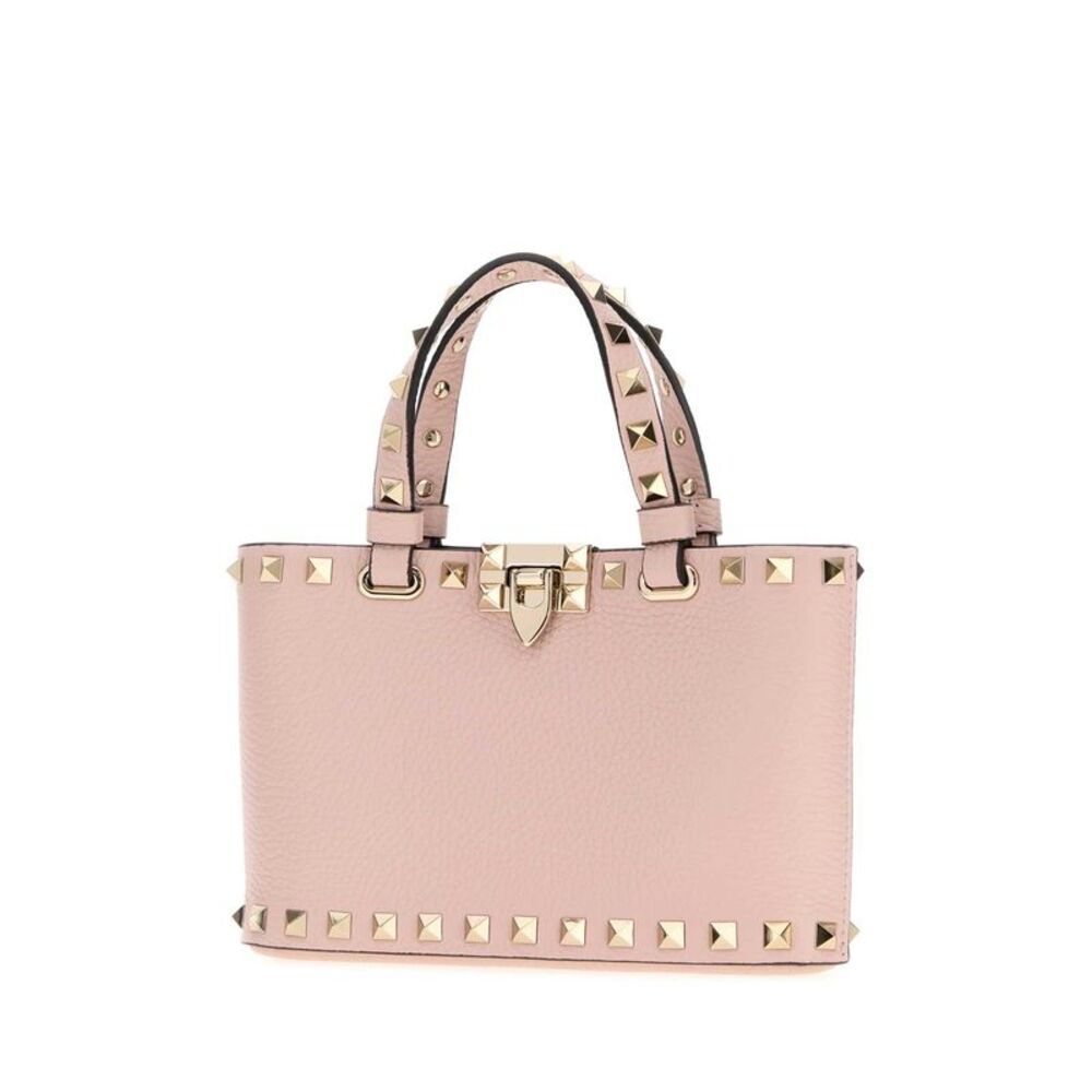 Valentino Garavani Women Pastel Pink Leather Rockstud Handbag - Picture 2 of 2